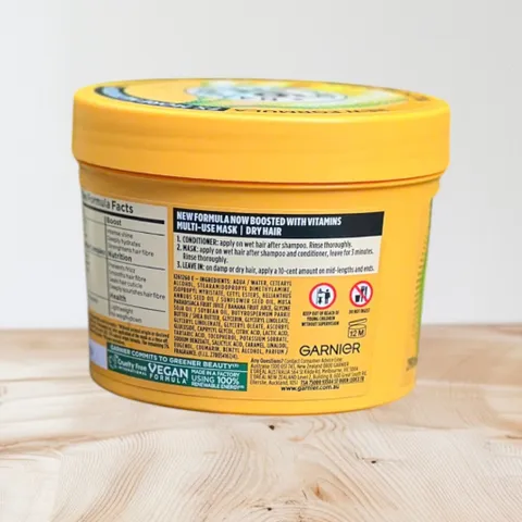 Kem ủ tóc, mặt nạ tóc Garnier Fructis Hair Food Nourishing Banana Hair Food witj vitamin C, E, F 390ml