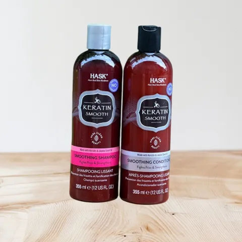 Combo dầu gội xả làm mượt tóc Hask Keratin Protein Smoothing 355ml