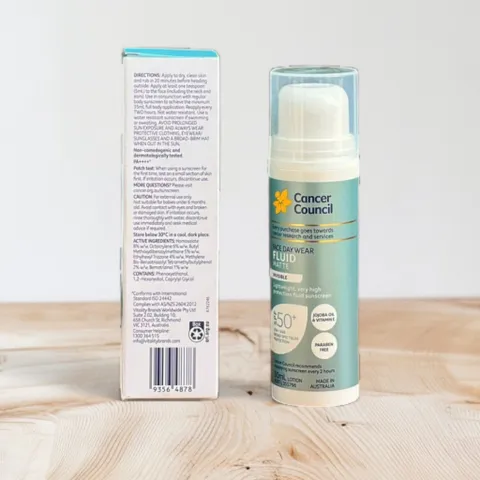 Kem Chống Nắng Cancer Council Face Day Wear Fluid Matte SPF 50+ 50ml - Bảo Vệ Da, Lớp Matte Lỳ, Sản Phẩm Chính Hãng Úc