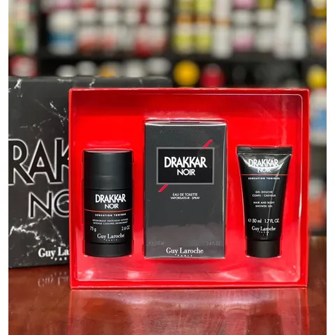 Set nước hoa nam Drakkar Noir Guy Laroche gồm nước hoa EDT 100ml + sữa tắm gội 50ml + lăn khử mùi 75g