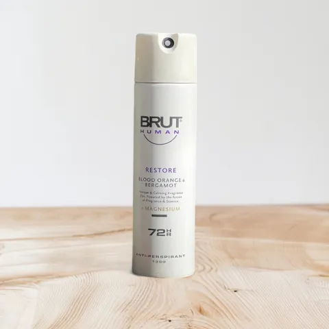 Xịt khử mùi Brut Human Restore Blood Orange & Bergamot plus Magnesium 130g