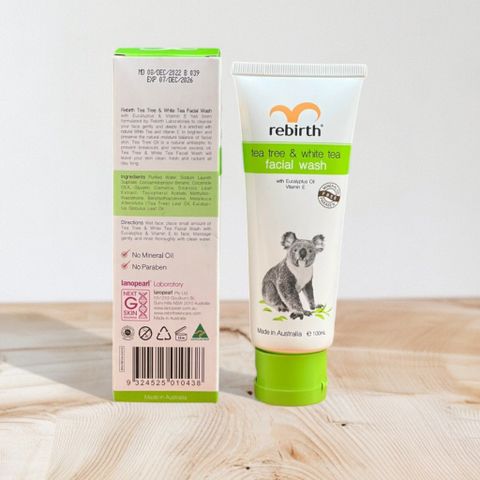 Sữa Rửa Mặt Rebirth Trà Tràm Trà Trắng 100ml - Chăm Sóc Da Mặt Sáng Khỏe, Làm Sạch Sâu, Phù Hợp Cho Da Nhạy Cảm