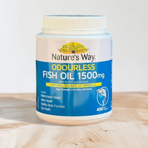 Viên uống bổ sung dầu cá Fish oil 1500mg Odourless Nature’s way 400 viên
