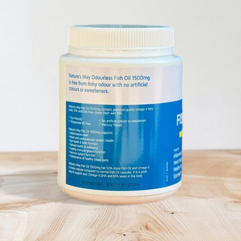Viên uống bổ sung dầu cá Fish oil 1500mg Odourless Nature’s way 400 viên