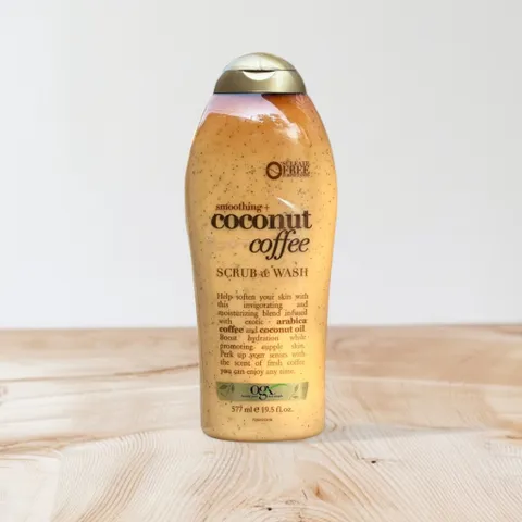 Sữa tắm và tẩy tế bào chết OGX Smoothing Coconut Coffee Body Scrub and Wash 577ml