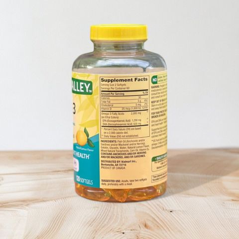 Viên uống dầu cá hương chanh Omega 3 Spring Valley 2000mg 120 viên