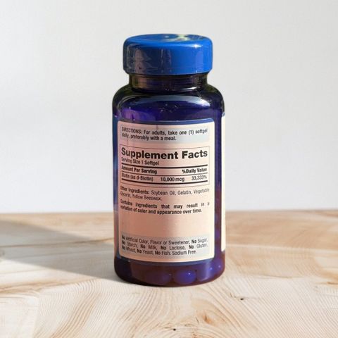 Viên uống mọc tóc, ngăn ngừa rụng tóc Puritan’s Pride Biotin 10000mcg 100 viên