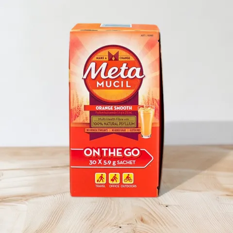 Bột bổ sung chất xơ vị cam no added sugar Metamucil 30 gói