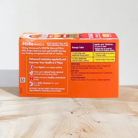 Bột bổ sung chất xơ vị cam no added sugar Metamucil 30 gói