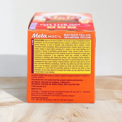 Bột bổ sung chất xơ vị cam no added sugar Metamucil 30 gói