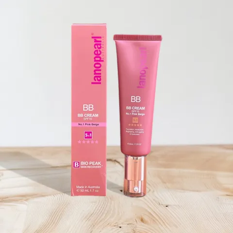 Kem Nền 5in1 Lanopearl BB Cream SPF 15 Pink Beige 50ml - Trang Điểm Chống Nắng Chất Lượng Từ Úc