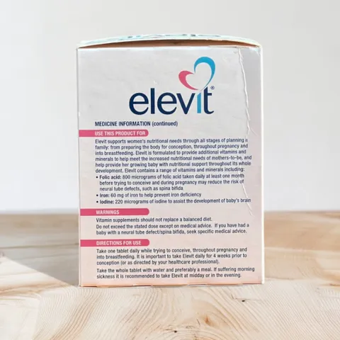 Viên uống bổ sung vitamin Elevit Pre-Conception & Pregnancy 100 viên - Hỗ trợ sức khỏe mẹ bầu và thai nhi