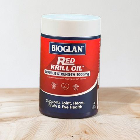 Viên uống dầu nhuyễn thể Bioglan Red Krill Oil Double Strength 1000mg - Thực phẩm chức năng bổ sung Omega-3 60 viên