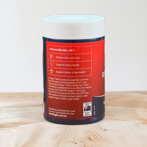 Viên uống dầu nhuyễn thể Bioglan Red Krill Oil Double Strength 1000mg - Thực phẩm chức năng bổ sung Omega-3 60 viên