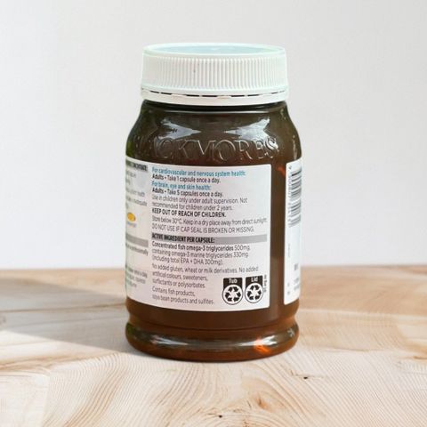 Viên uống bổ sung dầu cá Blackmores Omega Mini Caps Double Concentrate 400 viên - Hỗ trợ tim mạch cho sức khỏe toàn diện