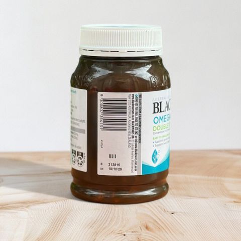 Viên uống bổ sung dầu cá Blackmores Omega Mini Caps Double Concentrate 400 viên - Hỗ trợ tim mạch cho sức khỏe toàn diện