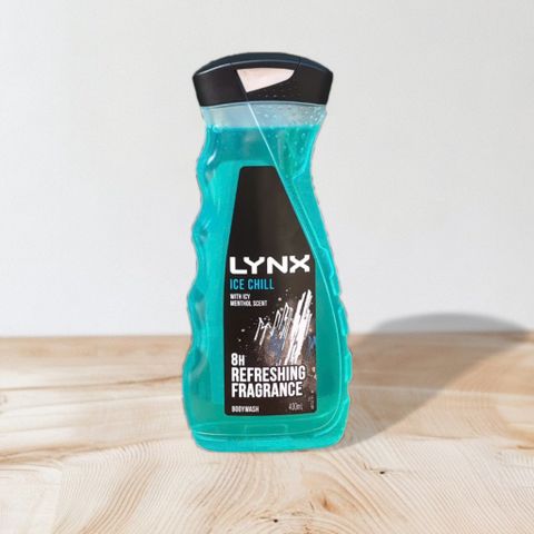 Sữa Tắm Lynx Ice Chill 400ml - Gel Tắm Nam Cấp Nước Hương Tươi Mát Suốt 8 Giờ, Chăm Sóc Cơ Thể Thông Minh