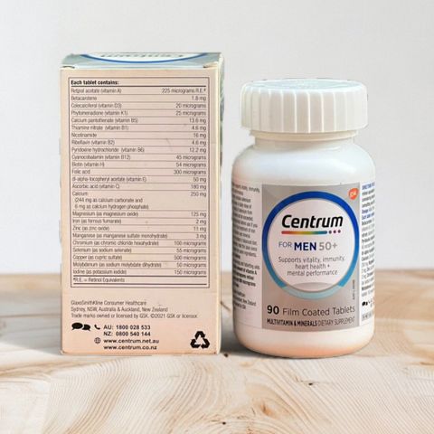 Viên uống bổ sung vitamin tổng hợp và khoáng chất cho nam giới Centrum Men 50+ 90 viên