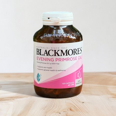 Viên uống tinh dầu hoa anh thảo Blackmores Evening Primrose Oil 125 viên - Hỗ trợ cân bằng hormone, đẹp da và tóc khỏe nàng