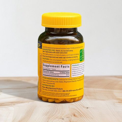 Viên uống bổ sung sắt Iron 65mg Nature Made 365 viên - Tăng cường sức khỏe, hỗ trợ bổ máu cho cơ thể