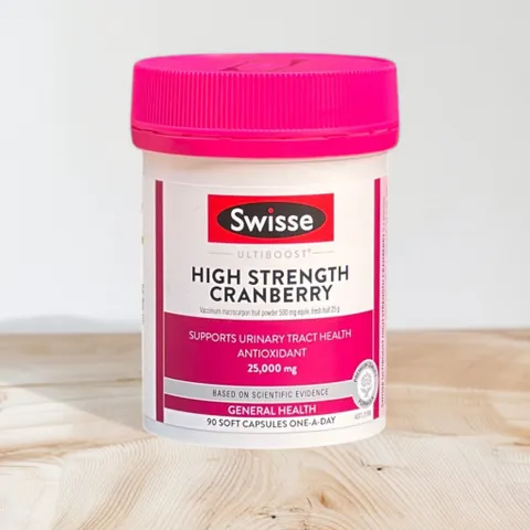 Viên uống hỗ trợ đường tiết niệu High strength cranberry 25000mg swisse 90 viên