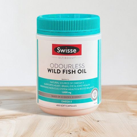 Viên uống bổ sung dầu cá Wild Fish Oil Odourless Swisse Omega 3 1000mg 400 viên