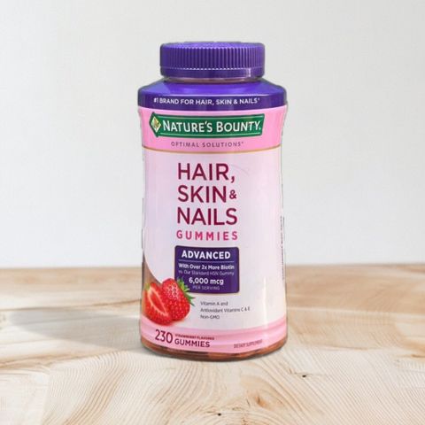 Kẹo Dẻo Hỗ Trợ Mọc Tóc Hair Skin Nails Nature's Bounty 6000mcg - Ngăn Rụng Tóc, Chăm Sóc Tóc và Móng 230 Viên