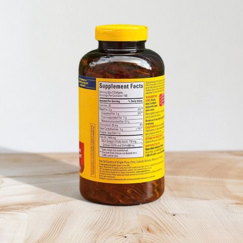 Dầu cá Fish Oil 1200mg Omega 3 300 viên Nature Made - Vitamin tổng hợp cao cấp, hỗ trợ sức khỏe tim mạch và não bộ