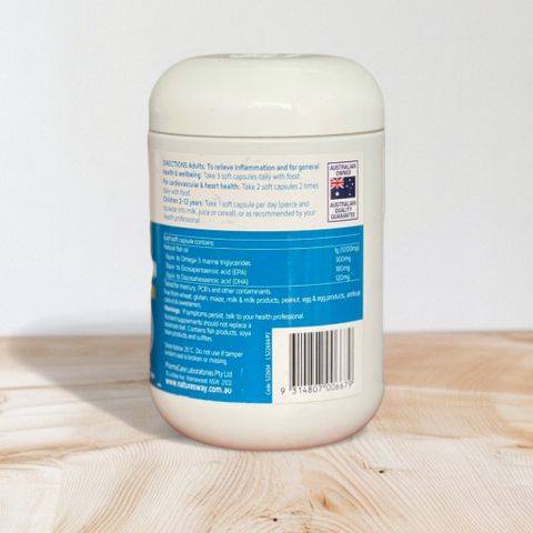 Viên uống bổ sung dầu cá không mùi Fish oil odourless 1000 Nature’s way 200 viên