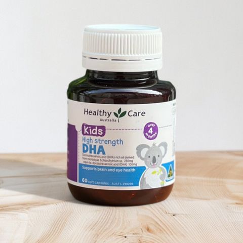 Viên uống bổ sung DHA cho trẻ em Healthy Care - High Strength, 60 viên - Tăng cường trí não và phát triển toàn diện