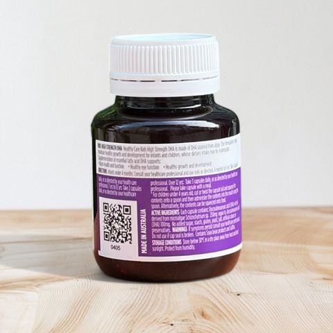 Viên uống bổ sung DHA cho trẻ em Healthy Care - High Strength, 60 viên - Tăng cường trí não và phát triển toàn diện