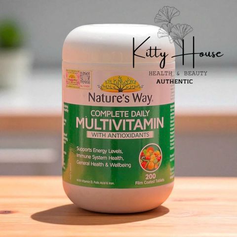 Viên uống Vitamin Tổng Hợp Nature’s Way Complete Daily Multivitamin 200 viên - Bổ sung 19 loại vitamin và khoáng chất, tăng cường sức đề kháng