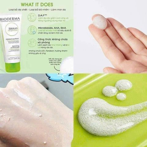 Tẩy Da Chết Bioderma Sebium Gel Gommant - Gel Tẩy Da Chết Đẩy Mụn, Làm Mịn Da, Dành Cho Da Dầu Mụn, Pháp