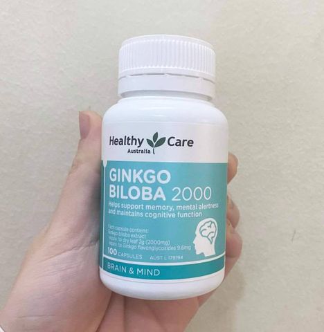 Viên bổ não Ginkgo Biloba Healthy Care Úc 110 viên - Hỗ trợ trí nhớ và tăng cường sức khỏe não bộ