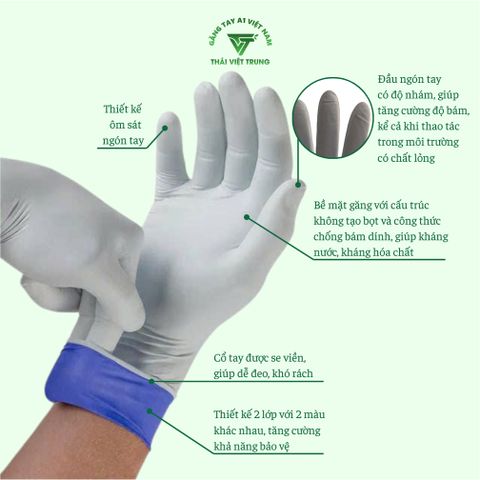 Combo Găng Tay Cao Su Nitrile Đa Năng 2 Lớp A1 - 3 Bịch Mua 3 Tặng 1 - An Toàn, Chống Thấm, Bền Bỉ, Phù Hợp Nhiều Cách Dùng