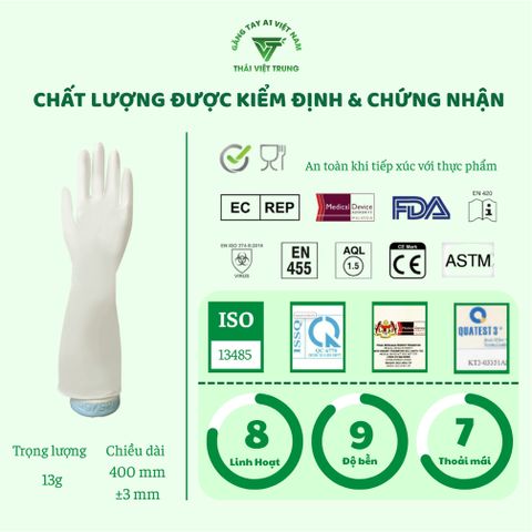 Găng Tay Nitrile Cao Su Gia Dụng A1 Màu Hồng - Dài 16 Inch, Túi Zip 10 Đôi - An Toàn, Đa Năng, Lý Tưởng Cho Nhà Bếp và Vệ Sinh