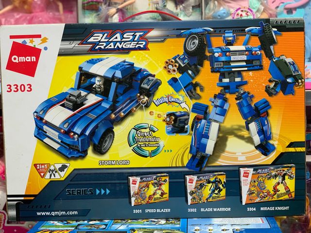 Đồ Chơi Lắp Ráp Xe Ô Tô và Robot Blast Ranger QMAN 3303 - 815 Chi Tiết, Phát Triển Sáng Tạo Cho Trẻ Từ 6 Tuổi Trở Lên