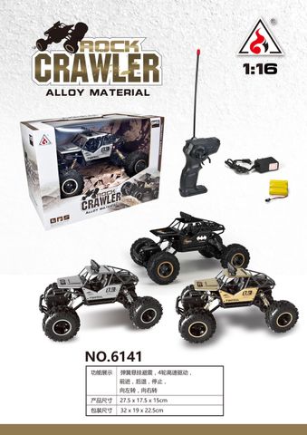 Xe Ô Tô Địa Hình Điều Khiển Từ Xa Rock Crawler 6141 Vỏ Kim Loại - Đồ Chơi Sạc Pin Cho Trẻ Em 6 Tuổi Trở Lên