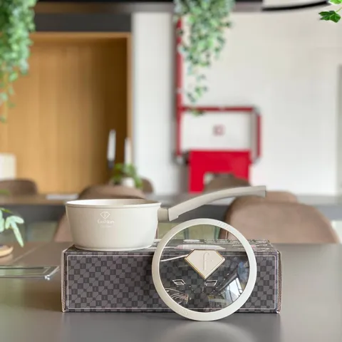 Quánh Berlinger Haus FashionTV FTV-0057 16cm Kem - Nồi Chống Dính Cẩm Thạch Thời Trang, Có Nắp Kính, Tiện Lợi cho Bếp Từ và Gas