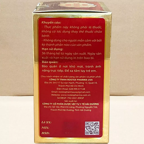 Bổ Thận Âm Roxtech Rostex - Viên Uống Thực Phẩm Chức Năng Hỗ Trợ Cải Thiện Sức Khỏe Thận, Giảm Mệt Mỏi, Tăng Cường Sinh Lực