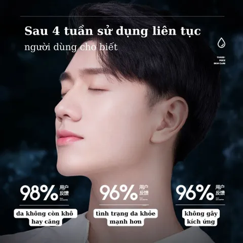 Bộ chăm sóc da nam Blueman Skin Pro - Sữa rửa mặt, toner, serum dưỡng ẩm làm sạch và phục hồi hư tổn, phù hợp cho da dầu