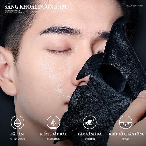 Mặt Nạ Dưỡng Ẩm Se Khít Lỗ Chân Lông Skin Pro BLUEMAN - Hộp 5 Miếng x 25ml Cho Nam Giới, Làm Sạch Da, Giảm Mụn Đầu Đen