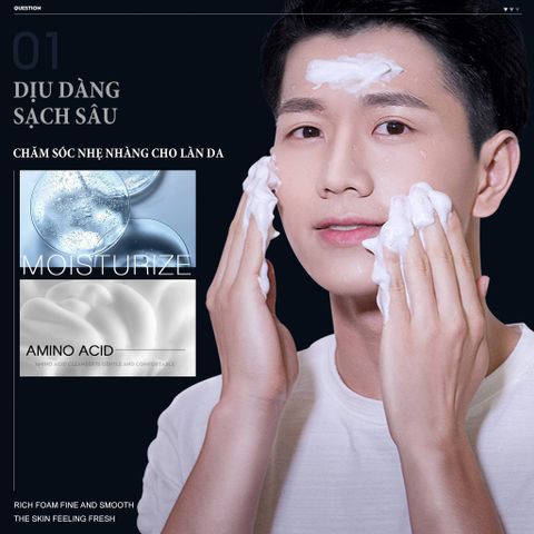 Sữa Rửa Mặt Nam Da Dầu Trắng Da Ngừa Mụn Dưỡng Da Thương Hiệu Blueman Men Clean Dạng Gel 200g