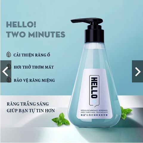 Kem đánh răng soda bạc hà Hello Blueman hương thơm tươi mát 210g