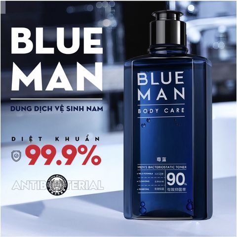 Dung Dịch Vệ Sinh Nam Giới Blueman Lành Tính Khử Mùi Ngắn Nấm Ngứa 200ml - Hudu Cosmetics