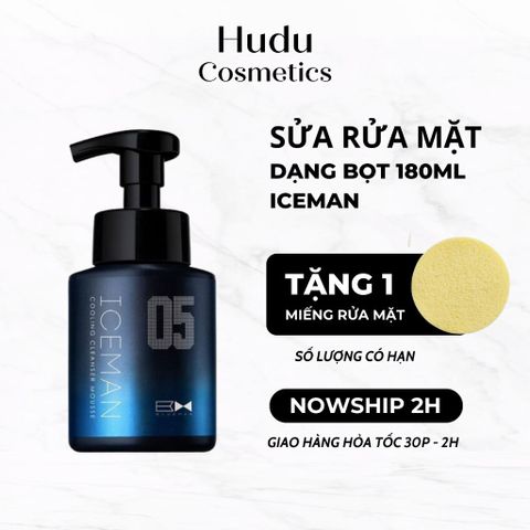Sữa Rửa Mặt Nam Da Dầu Trắng Da Ngừa Mụn Thương Hiệu Blueman Iceman 180ml Dạng Bọt - Hudu Cosmetics