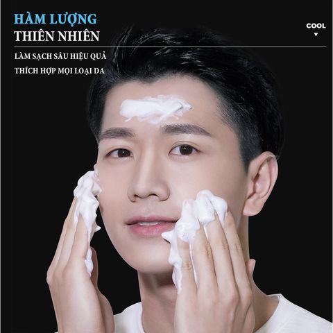 Sữa Rửa Mặt Nam Da Dầu Trắng Da Ngừa Mụn Thương Hiệu Blueman Iceman 180ml Dạng Bọt - Hudu Cosmetics