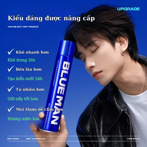 Sáp Vuốt Tóc Nam Blueman - Keo Xịt Giữ Nếp Lâu, Tăng Độ Phồng, Hương Thơm Dễ Chịu, 90g