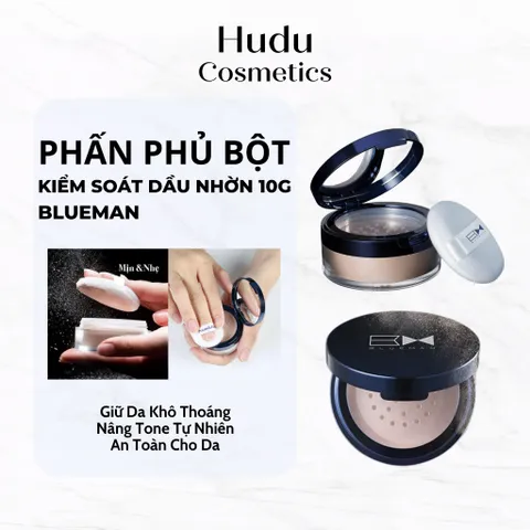 Phấn phủ trang điểm cho nam giới phấn lót kiểm soát dầu Blueman che khuyết điểm 10g nâng tone makeup
