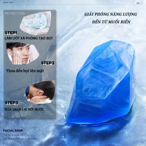 Xà Phòng Rửa Mặt Blueman 80g - Làm Sạch Da, Trắng Da, Giảm Mụn, Muối Biển Thiên Nhiên, Sản Phẩm Chăm Sóc Da Mặt Chất Lượng